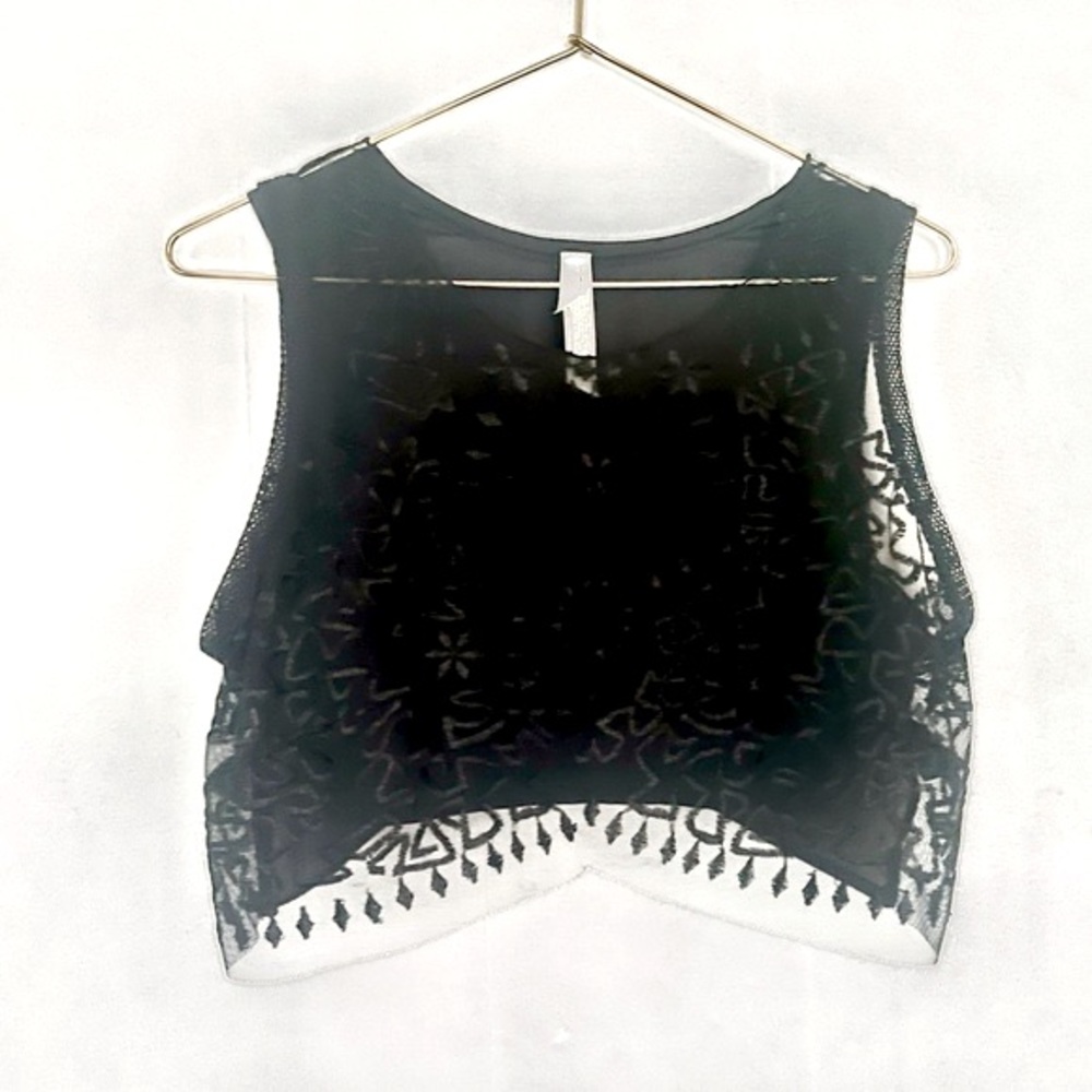 Free People Movement ~ Black, Cropped, Lace, Embroidered "Lakota" Bralette